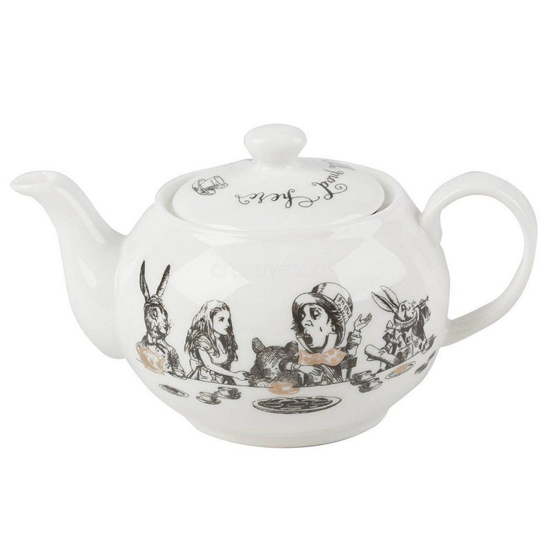Va V&A Alice in Wonderland Mini Teapot in Gift Box, 450ml, White - Image 1